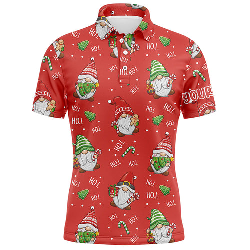 Personalized Christmas Santa Red Golf Mens Polo Shirt Cute Funny Golf Shirts For Men Golf Gifts LDT0810