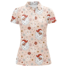 Load image into Gallery viewer, Hippie Santa Floral Christmas Golf Polo Shirt Custom Funny Cute Womens Golf Tops Golf Gifts LDT0837