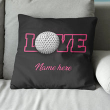 Load image into Gallery viewer, Black &amp; Pink Valentine's Day Love Golf Ball Custom Pillow Personalized Valentine Golf Gifts LDT1226