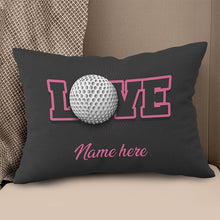 Load image into Gallery viewer, Black &amp; Pink Valentine's Day Love Golf Ball Custom Pillow Personalized Valentine Golf Gifts LDT1226