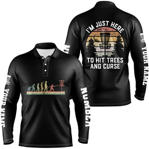 Vintage Disc Golf Evolution All Over Print Mens Polo Shirts Custom Disc Golf Shirts For Men LDT0519