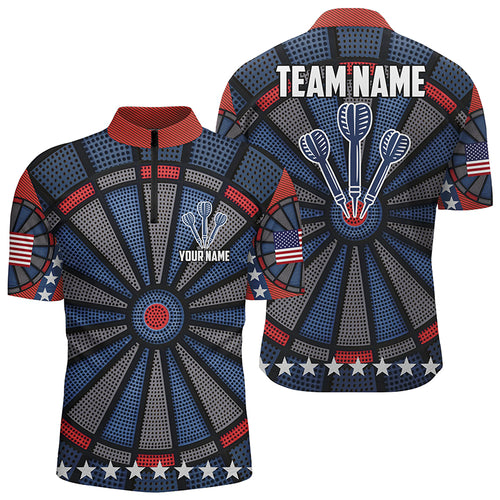 Personalized Dart Board All Over Print Darts Quarter Zip Shirt Custom Dart Jerseys For Men LDT1046