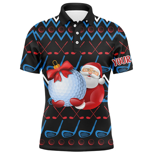 Santa Claus Golf Clubs Ugly Christmas Golf Mens Polo Shirt Custom Golf Tops For Men Golfing Gifts LDT0853