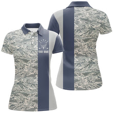 Load image into Gallery viewer, Veteran Blue Camouflage Golf Polo Shirt Custom Military Camo Golf Shirts For Women Golf Gifts LDT0569