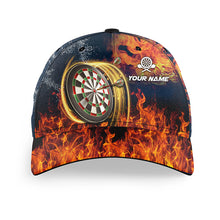 Load image into Gallery viewer, Water &amp; Fire Darts Cap With Name Personalized Lightning Thunder Darts Hat Gifts For Dart Player LDT1269
