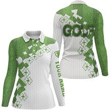 Load image into Gallery viewer, Elegant Golf In Green Womens Golf Polo Shirt White Green Golf Shirts For Women Golfing Gifts LDT0585