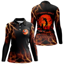 Load image into Gallery viewer, Lightning Womens Golf Polo Shirt, Halloween Golf Gifts Idea For Female Golfers, Scary Witch Shirt LDT0080