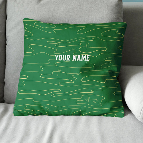 Green Golf Course Custom Throw Pillow Personalized Golf Gifts For Golfer LDT1148