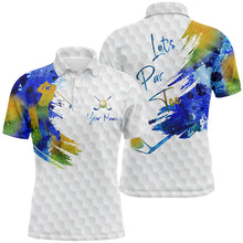 Load image into Gallery viewer, Lets Par Tee Colorful Water Color Mens Golf Tops, Personalized Golf Shirts For Men, Golfing Gifts LDT0135