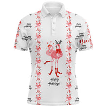 Load image into Gallery viewer, Tropical Santa Watercolor Flamingos Mens Golf Polo Shirt Christmas Golf Shirts For Men LDT0756