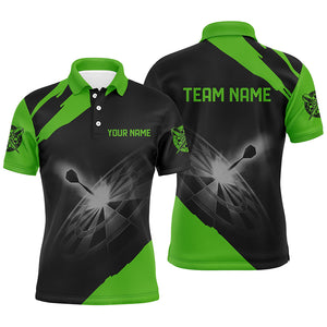 Black Green Personalized Mens Darts Polo Shirt Custom Dart Shirts For Men Dart Jerseys LDT1396