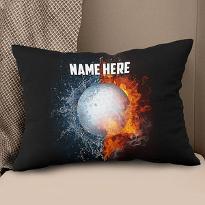 Fire And Water Golf Ball Custom Pillow Personalized Cool Golfer Gifts LDT1203