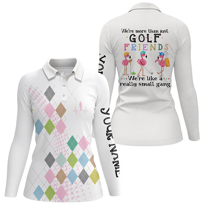 Multicolor Argyle Pattern Womens Golf Polo Shirt Flamingo Funny Golf Tops For Women Golf Gift LDT0998