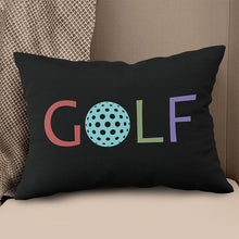 Load image into Gallery viewer, Multicolor Golf Word Black Throw Pillow Cool Golf Gifts For Golfer LDT1210