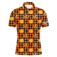 Load image into Gallery viewer, Halloween Pumpkin Seamless Orange Mens Golf Polo Shirts Custom Golf Shirts For Men Golf Gifts LDT0504