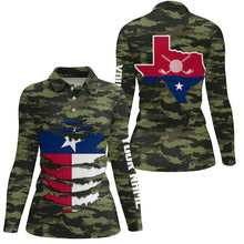 Load image into Gallery viewer, Womens Camo Golf Shirt Texas Custom Womens Golf Shirts, Unique Texas Golf Shirts For Women, Golf Gifts LDT0075