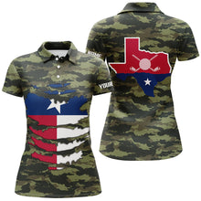 Load image into Gallery viewer, Womens Camo Golf Shirt Texas Custom Womens Golf Shirts, Unique Texas Golf Shirts For Women, Golf Gifts LDT0075