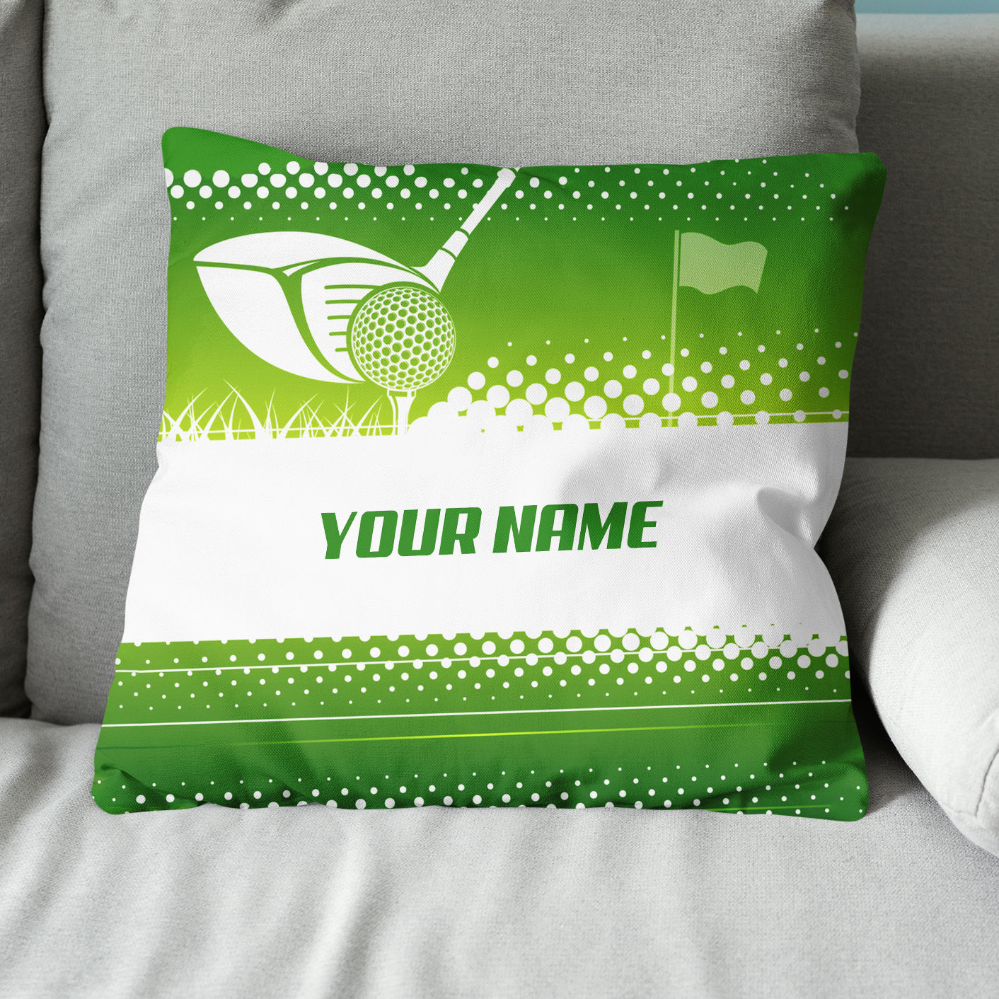 Golf Game Green Background Custom Golf Pillow Personalized Golf Gifts LDT1093