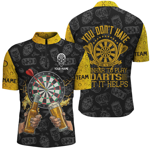 You Don’t Have To Be A Beer Darts Quarter Zip Shirt Custom Drinking Darts Jersey For Men LDT0628