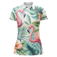 Load image into Gallery viewer, Pink Flamingo Tropical Pattern Womens Golf Polo Shirt Custom Golf Shirts For Women Golf Gifts LDT1310