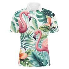 Load image into Gallery viewer, Pink Flamingo Tropical Pattern Mens Golf Polo Shirt Custom Golf Shirts For Men Golf Gifts LDT1310