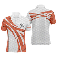 Load image into Gallery viewer, White Orange Skull Golf Pattern Polo Shirt Custom Golf Shirts For Men Cool Golf Gifts LDT0401