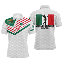 Load image into Gallery viewer, Mexican Flag World&#39;s Okayest Golfer Custom White Polo Shirt Patriotic Golf Shirts For Men LDT0432