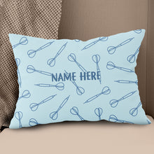 Load image into Gallery viewer, Blue Darts Seamless Pattern Custom Dart Pillow Personalized Darts Gifts LDT1200