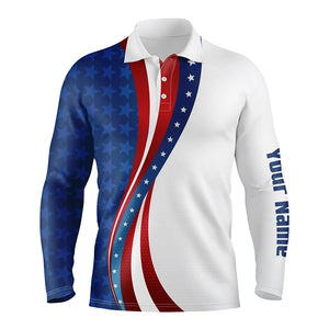 3D American Flag Mens Golf Polo Shirts Custom Patriotic Golf Shirts For Men Golfing Gifts LDT1412