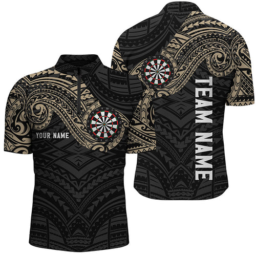 Personalized Tribal Darts Quarter Zip Shirt Custom Mens Darts Shirt Dart Jerseys LDT0815