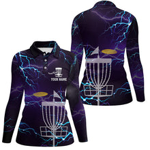 Load image into Gallery viewer, Lightning Womens Golf Polo Shirts, Custom Golf Shirts Disc Golf Shirts For Women, Best Golf Gifts LDT0050