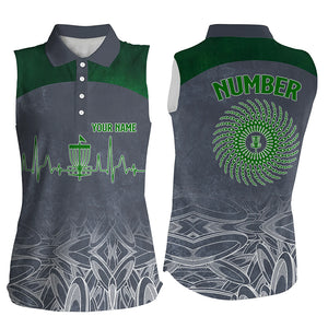 Heartbeat Womens Sleeveless Golf Shirts, Custom Golf Shirts Disc Golf Shirts For Women, Golf Gifts LDT0052