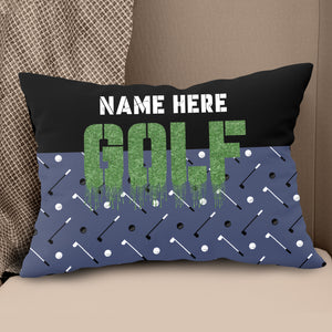 Black Navy Custom Golf Pillow Green Golf Word Funny Personalized Golf Gifts LDT1249