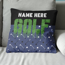 Load image into Gallery viewer, Black Navy Custom Golf Pillow Green Golf Word Funny Personalized Golf Gifts LDT1249
