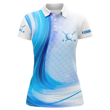 Load image into Gallery viewer, Blue Light Twinkle Womens Golf Polo Shirts Custom Name Golf Shirts For Women Golfing Gifts LDT1324
