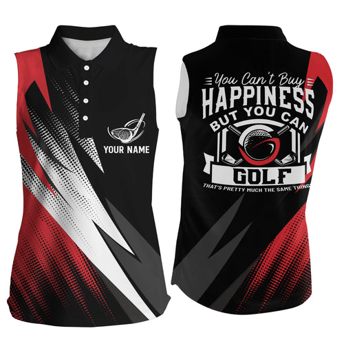 Womens Red Golf Sleeveless Polo Shirts, Personalized Golf Shirts For Ladies, Cool Golf Gifts For Her LDT0168