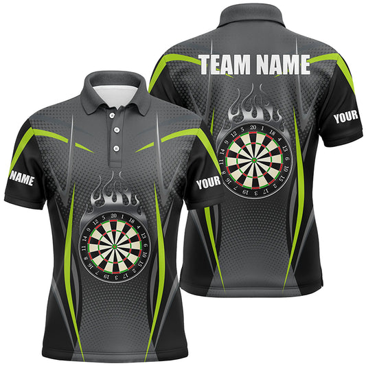 Green Grey Sports Style Mens Darts Polo Shirt Custom Darts Shirt For Men Dart Jerseys LDT1383
