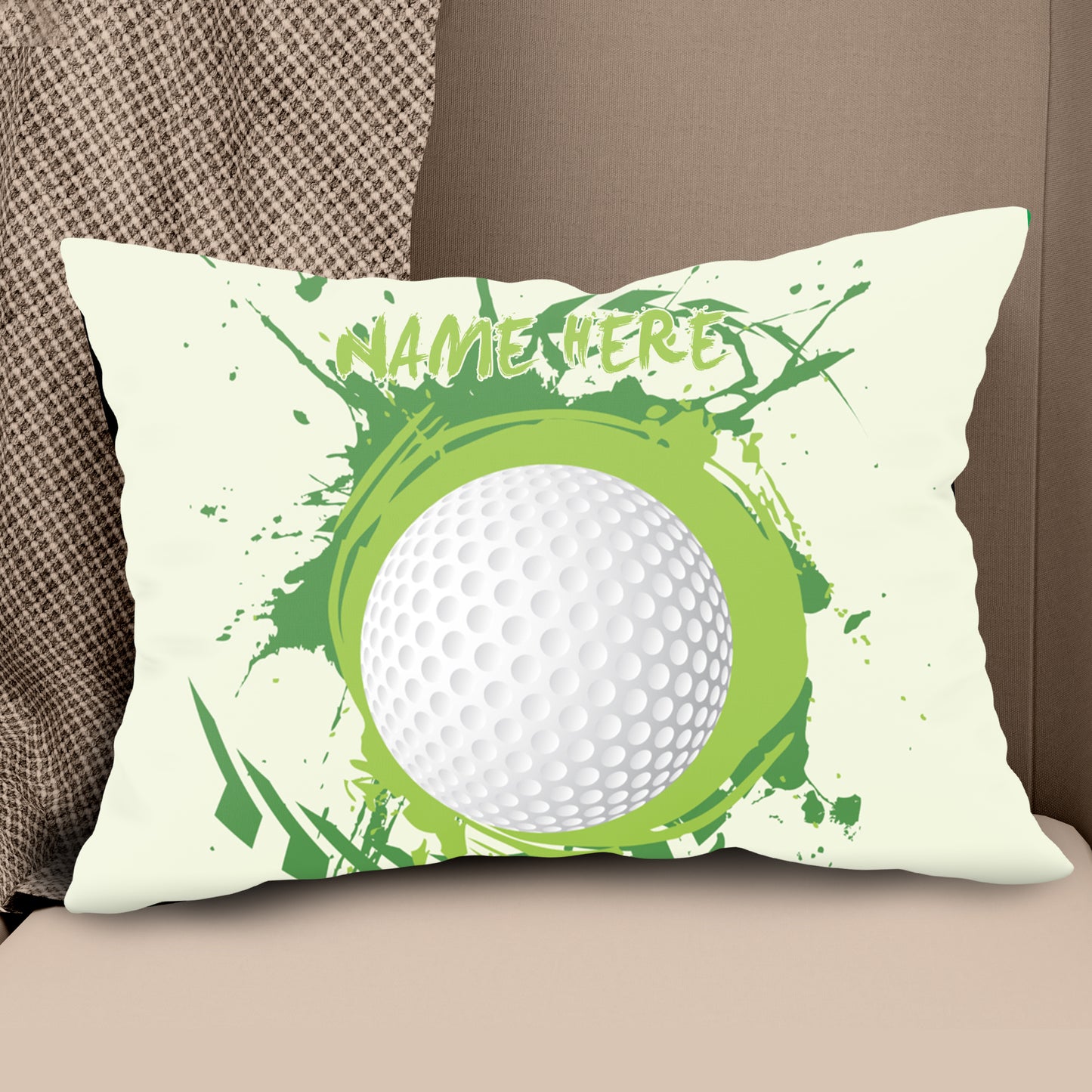 Colorful Green Splash Golf Ball Custom Pillow Personalized Golf Gifts LDT1205