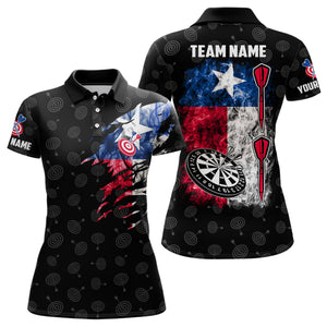 Smoke Texas Flag Darts Polo Shirt Custom Patriotic Darts Shirt For Women Dart Jerseys LDT1234