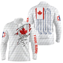 Load image into Gallery viewer, 3D Canada Flag Golf Pattern Mens Polo Shirt Red Maple Leaf Golf Tops For Men Patriotic Golf Gifts LDT0494