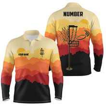 Load image into Gallery viewer, Sunset Pattern Mens Golf Polo Shirts, Custom Golf Shirt Disc Golf Shirts For Mens, Golf Gifts LDT0054