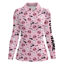 Load image into Gallery viewer, Pink Halloween Womens Golf Polo Shirts Custom Golf Shirts For Women Cute Halloween Golf Gifts LDT0548