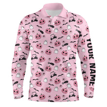 Load image into Gallery viewer, Pink Halloween Mens Golf Polo Shirts Custom Golf Shirts For Men Cute Halloween Golf Gifts LDT0548