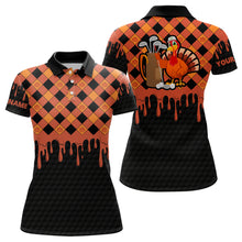 Load image into Gallery viewer, Golf Turkey Thanksgiving Golf Polo Shirt Orange Pumpkin Custom Golf Tops For Women Golf Gifts LDT0874