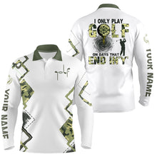 Load image into Gallery viewer, I Only Play Golf On Days That End In &#39;Y&#39; Green Camo Mens Golf Polo Shirts Golf Shirts For Men LDT0564