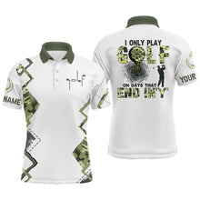 Load image into Gallery viewer, I Only Play Golf On Days That End In &#39;Y&#39; Green Camo Mens Golf Polo Shirts Golf Shirts For Men LDT0564