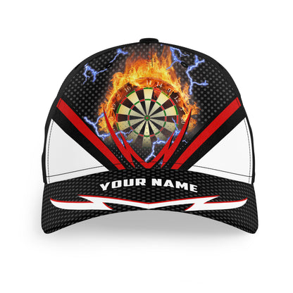 Thunder Lightning Red Personalized Darts Cap Custom Flame Darts Hat For Team Darts Gifts LDT1277