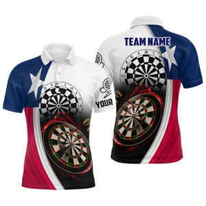 Texas Flag Mens Darts Polo Shirt Customized Darts Shirt For Dart Lovers Mens Dart Jerseys LDT1289