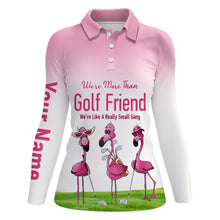 Load image into Gallery viewer, We&#39;re More Than Golf Friend Pink Flamingo Womens Golf Polo Shirts Cute Golf Shirts For Women LDT0602