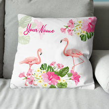 Load image into Gallery viewer, Tropical Flower Pink Flamingo Custom Golf Pillow Personalized Golf Gifts LDT1105